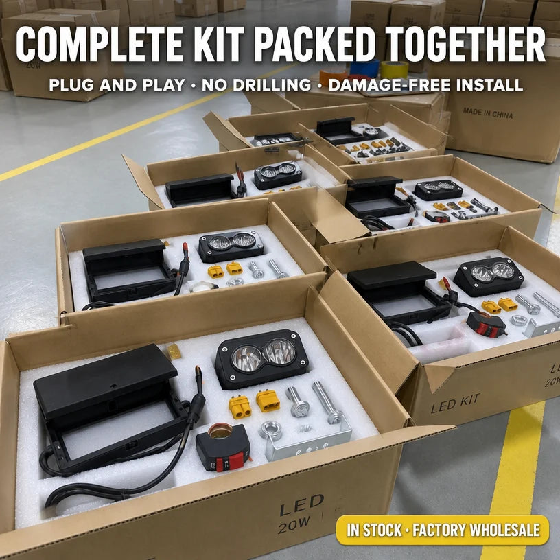 Baja 20W LED Headlight Kit 8AA Battery Powered