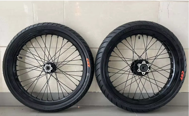 17” Supermoto Wheel Set with CST Tires for Talaria MX3 & Surron LBX | Multiple Colors