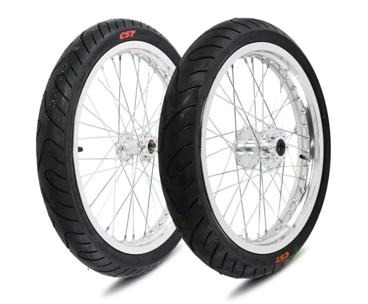 17” Supermoto Wheel Set with CST Tires for Talaria MX3 & Surron LBX | Multiple Colors