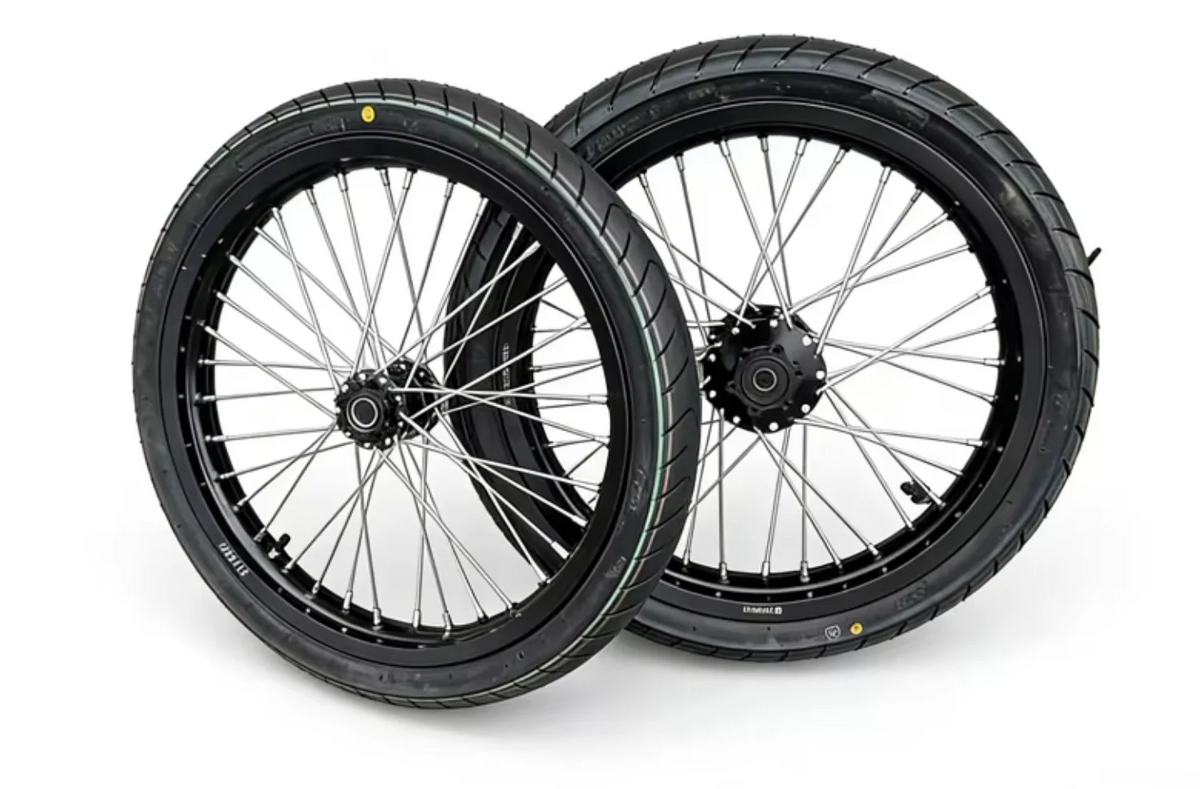 17” Supermoto Wheel Set with CST Tires for Talaria MX3 & Surron LBX | Multiple Colors