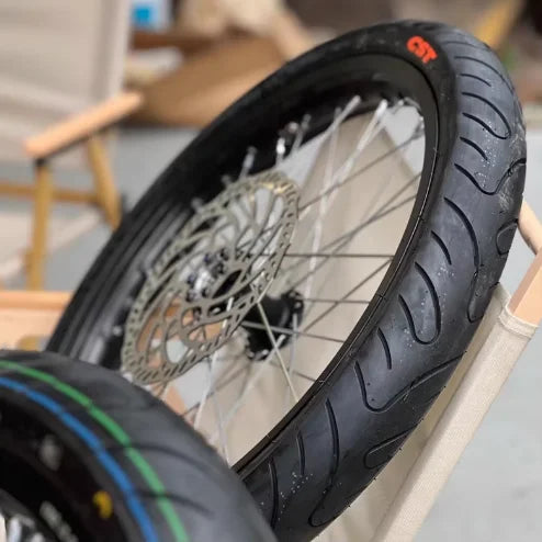17” Supermoto Wheel Set with CST Tires for Talaria MX3 & Surron LBX | Multiple Colors