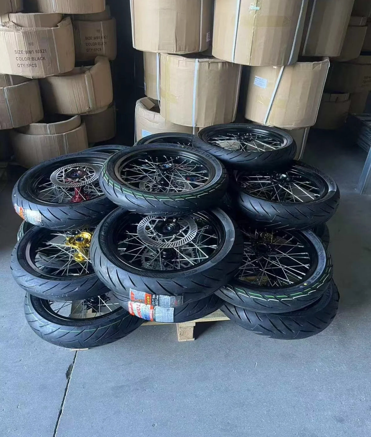 17” Supermoto Wheel Set with CST Tires for Talaria MX3 & Surron LBX | Multiple Colors