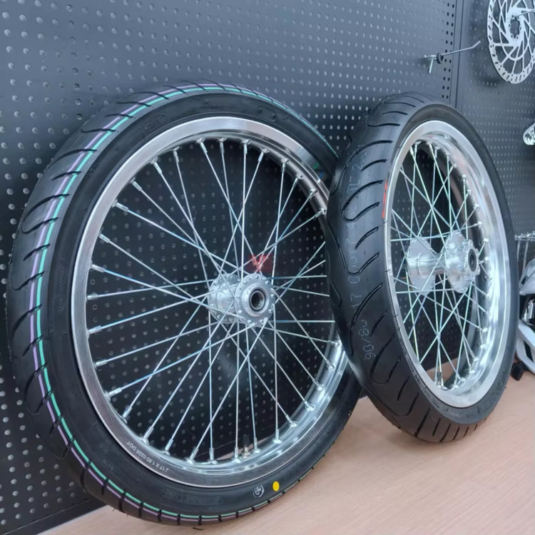 17” Supermoto Wheel Set with CST Tires for Talaria MX3 & Surron LBX | Multiple Colors