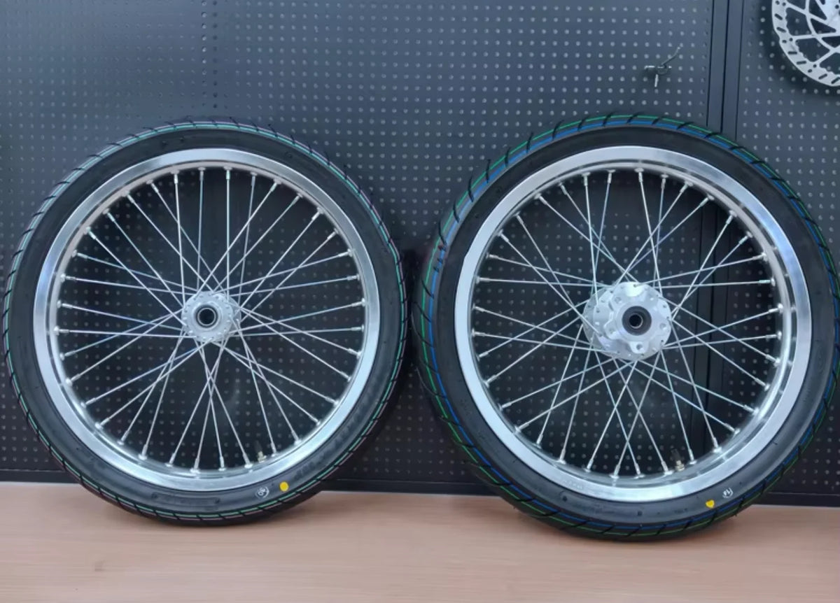 17” Supermoto Wheel Set with CST Tires for Talaria MX3 & Surron LBX | Multiple Colors